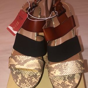 MOSSIMO Three Strap Wedge Sandals Size 11 NWT.